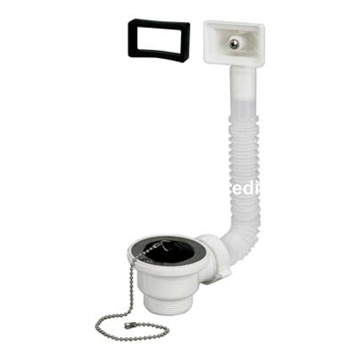 PILETTA LAVELLO INOX + TROPPO PIENO PP 1"1/2M + TAPPO