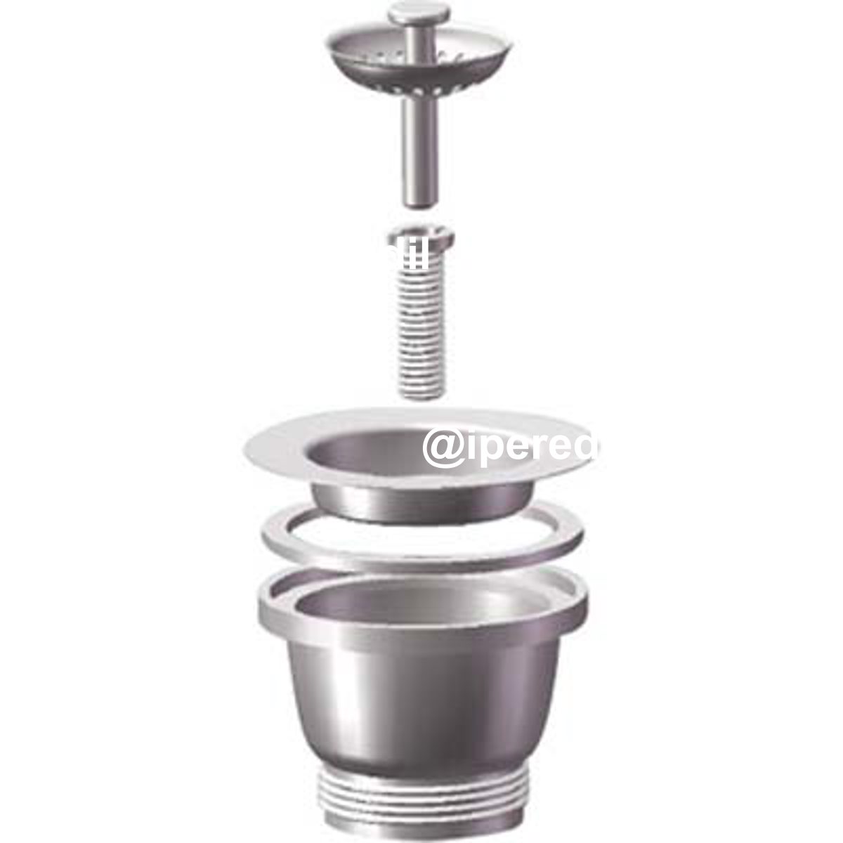 PILETTA MINIBASKET LAVELLO INOX PP/INOX 1"1/2F + TAPPO GRIGLIA BASKET