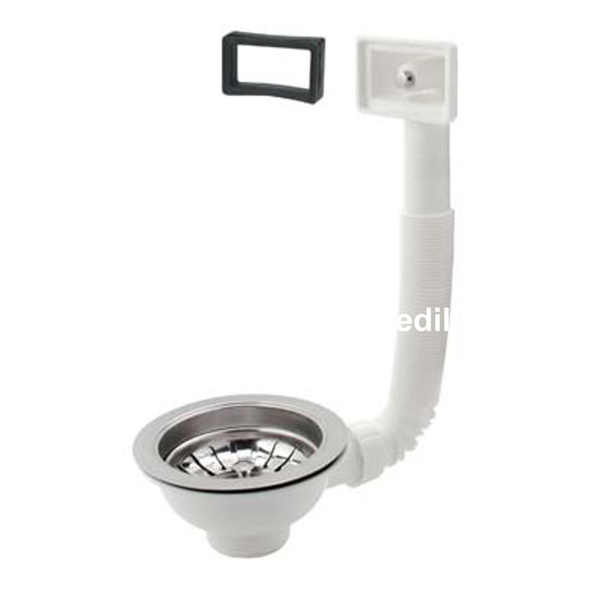 PILETTONE BASKET LAVELLO INOX + TROPPO PIENO PP/INOX 1"1/2F + TAPPO GRIGLIA BASKET