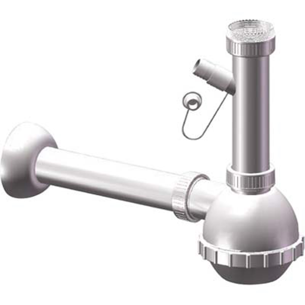 SIFONE PP A BOTTIGLIA 1 VASCA + 1 ATTACCO BIANCO MM 40 1"1/2