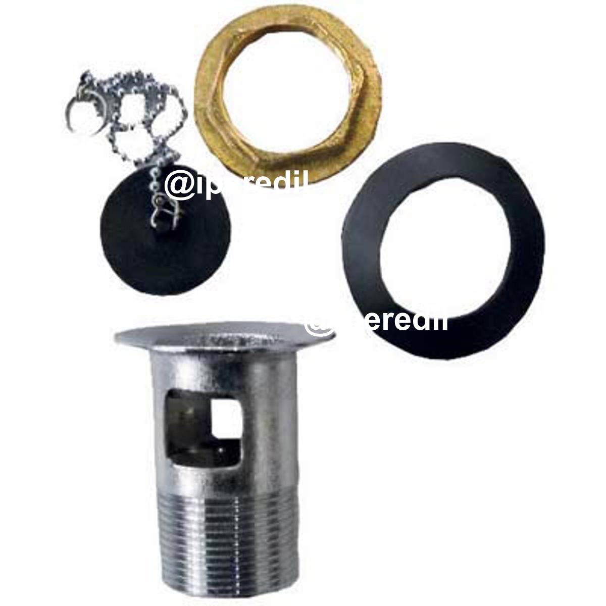 PILETTA SCARICO LAVABO + TROPPO PIENO OTTONE CROMATO 1"1/4M