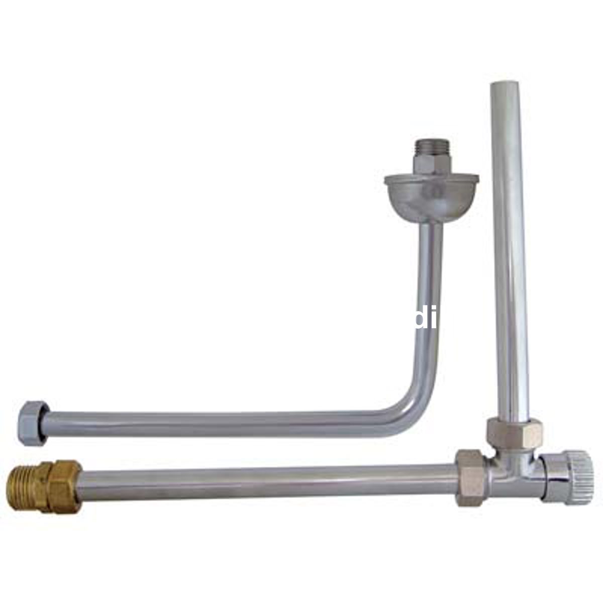RUBINETTO + SQUADRETTA X SCALDACQUA OTTONE CROMATO MM 150X250 - 07708060