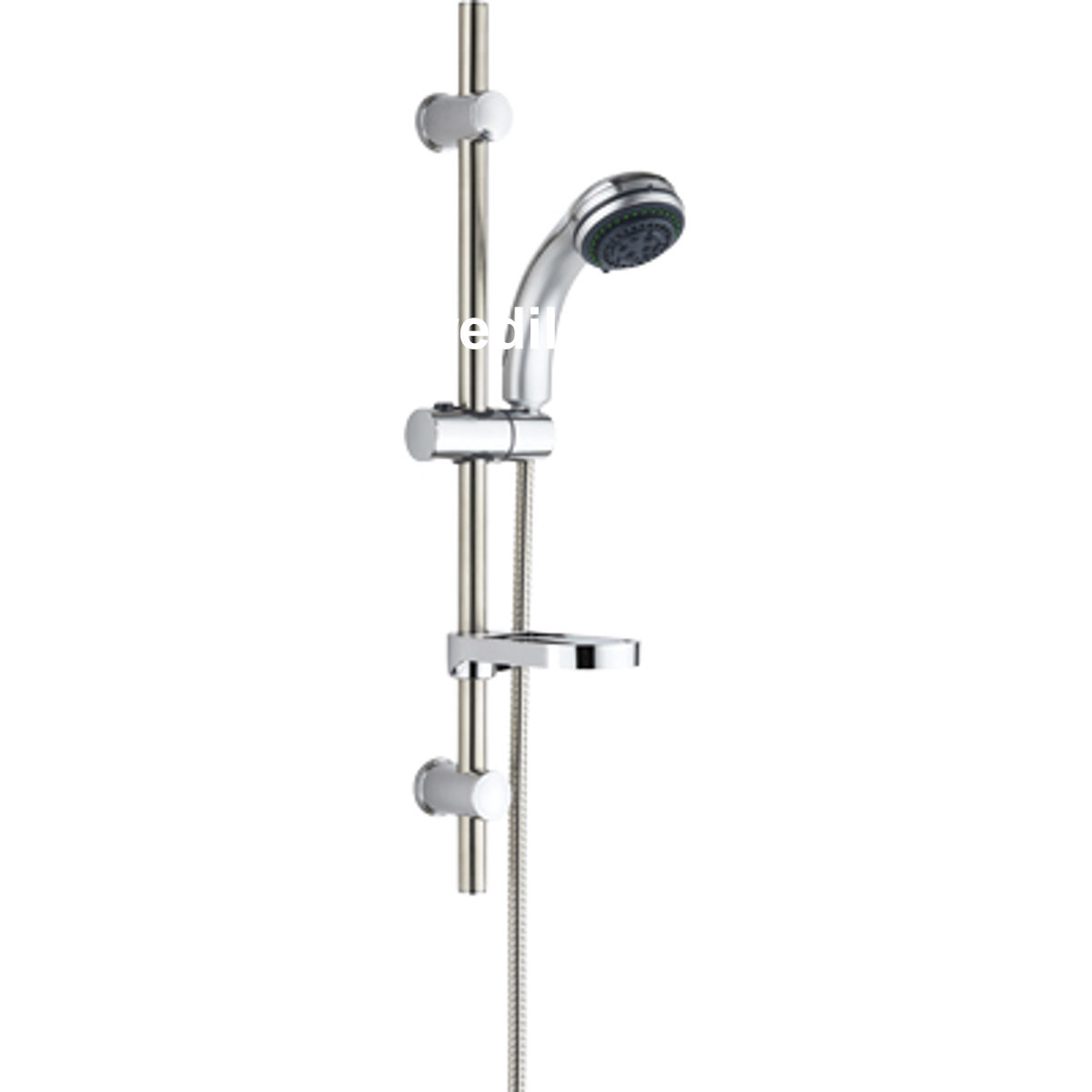 SALISCENDI DOCCETTA 5 GETTI IBISCO EFFE ABS CROMATO TUBO MM 25 + FLEX CM 150 + D.MM 82