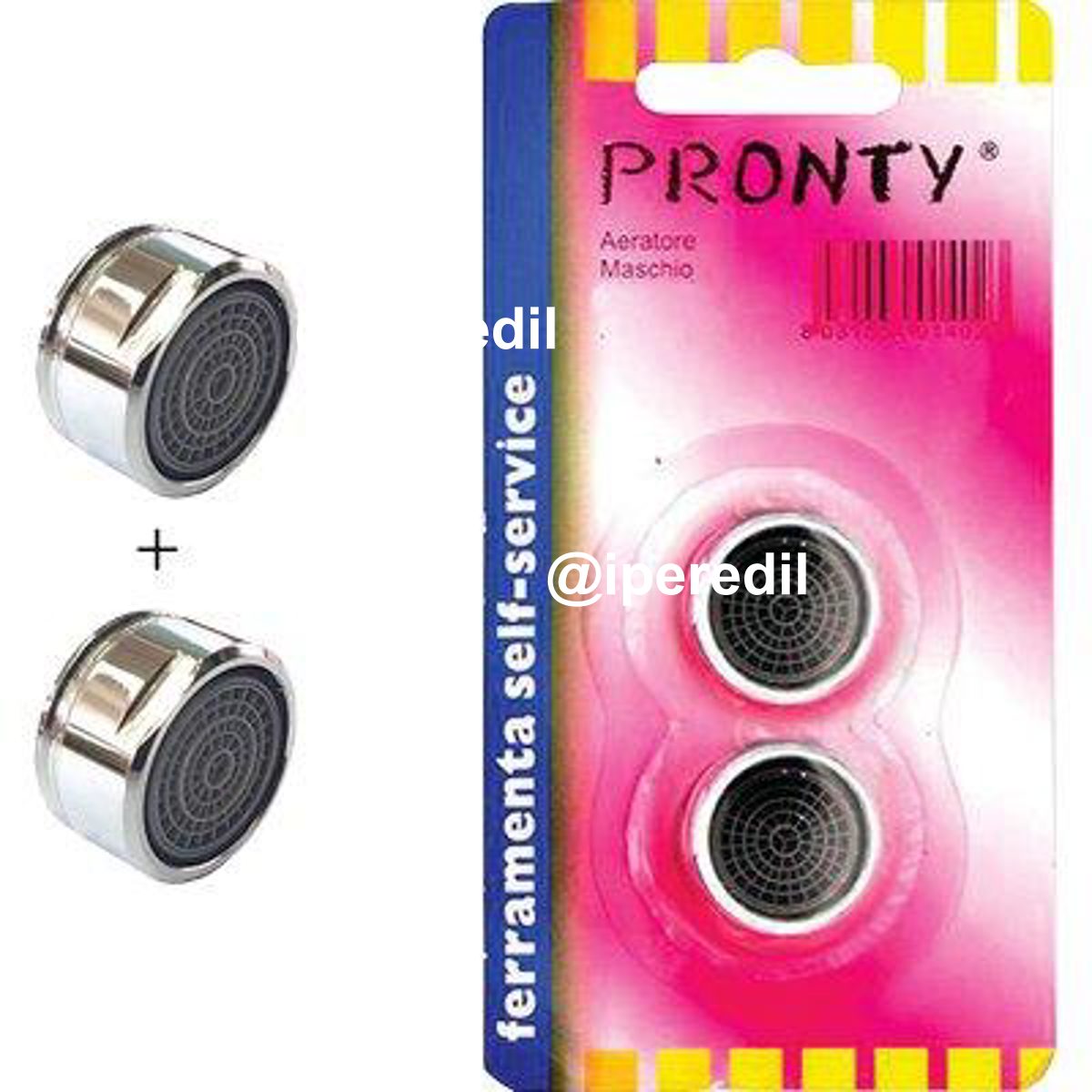 AERATORE RUBINETTO SELF PRONTY OTTONE CROMATO M24X1 CF=PZ 2 - 07710081