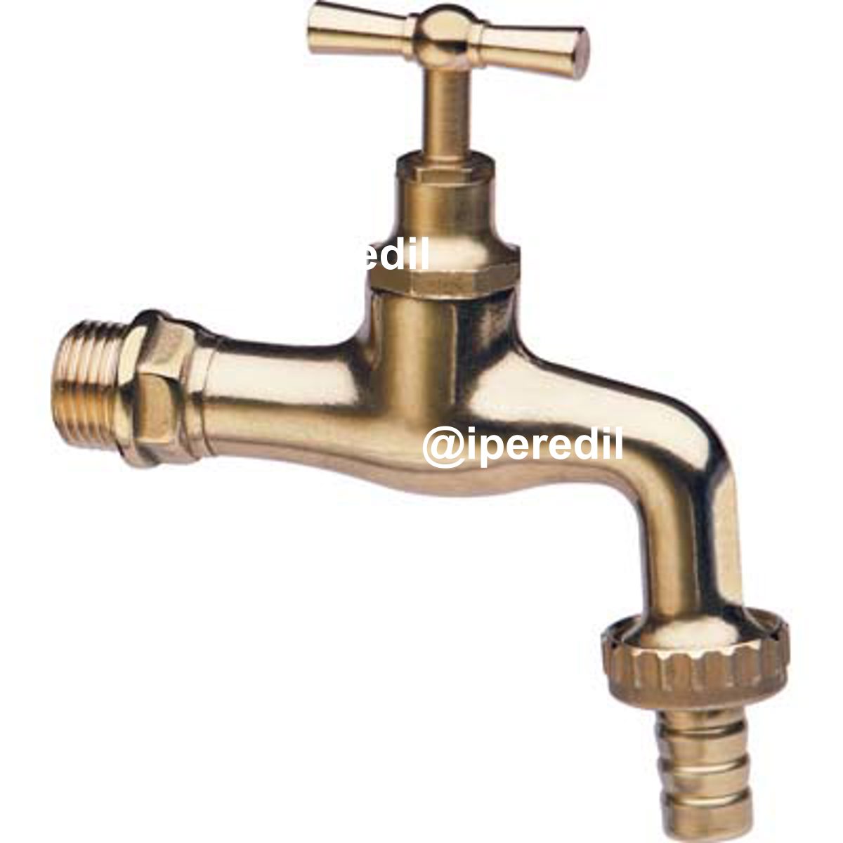 RUBINETTO A VITE 355 ITAP OTTONE LUCIDO 1/2M + PORTAGOMMA 3/4 - 07743920