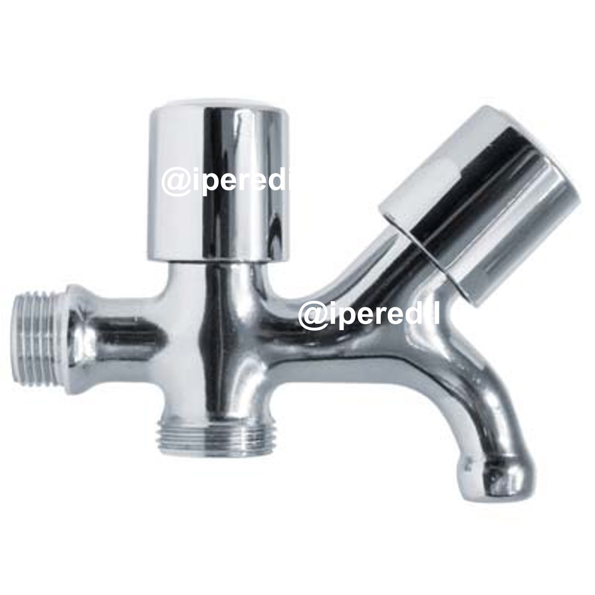 DOPPIO RUBINETTO A VITE X LAVATRICE 220 ITAP OTTONE CROMATO 1/2MX3/4M