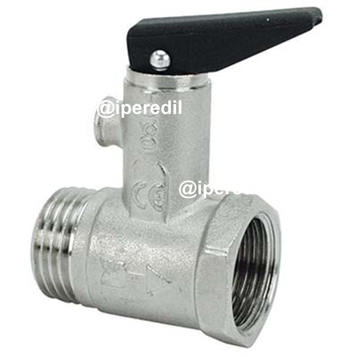 VALVOLA SICUREZZA + LEVA X SCALDACQUA OTTONE NICHELATO 1/2MF - 07747914