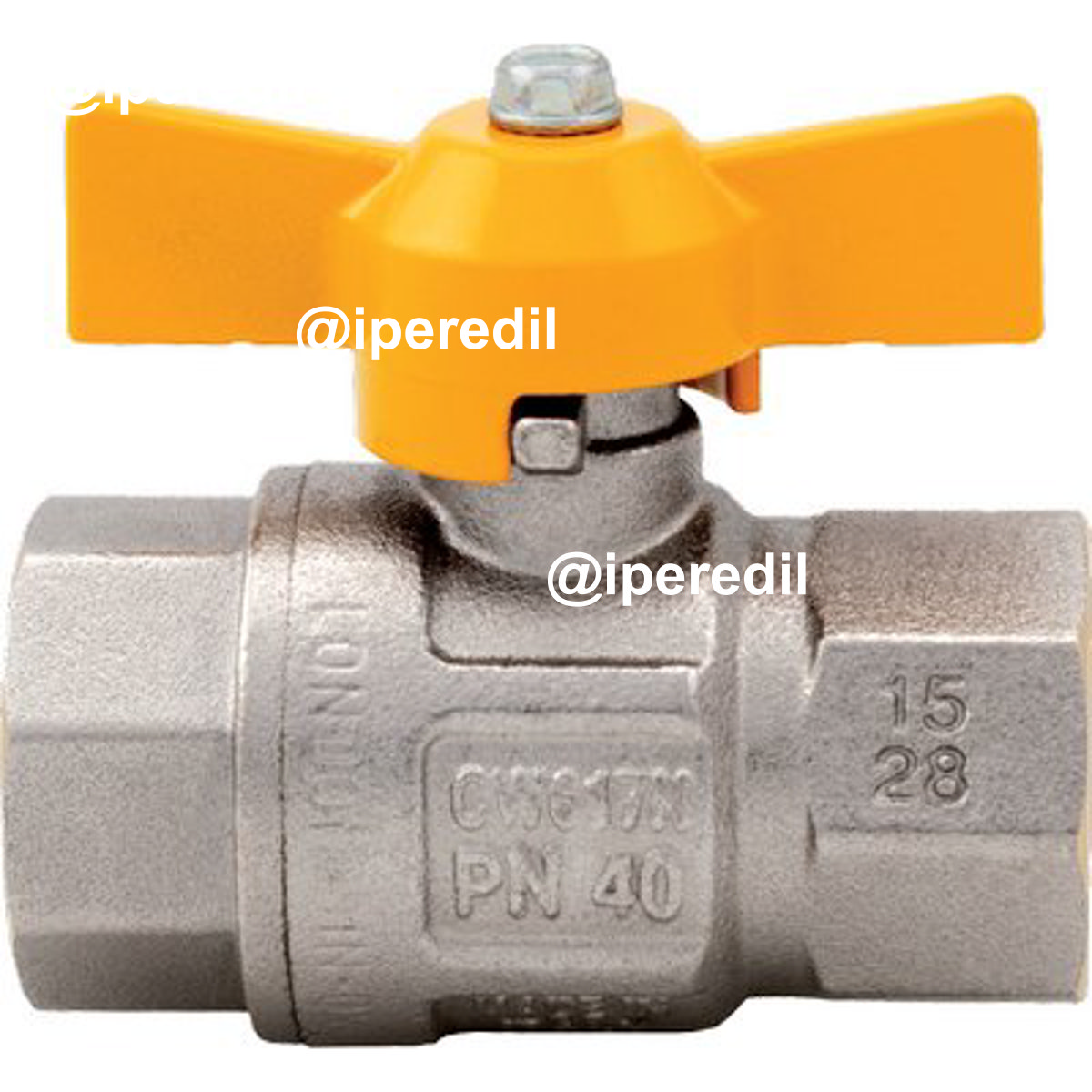 VALVOLA SFERA GAS + FARFALLA FF 068 ITAP OTTONE NICHELATO 3/4F