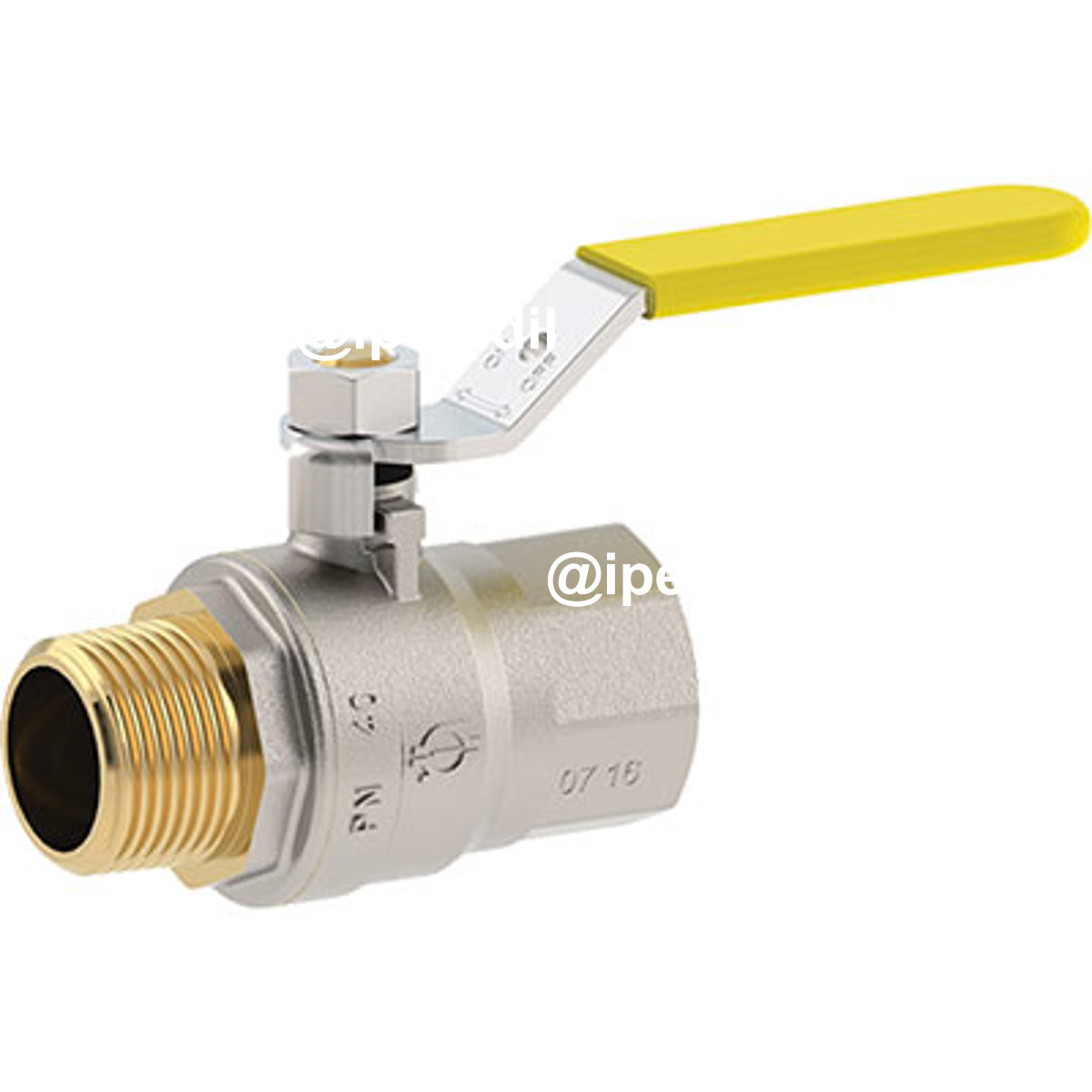 VALVOLA SFERA GAS + LEVA MF FUTURGAS FIV OTTONE NICHELATO 1/2MF