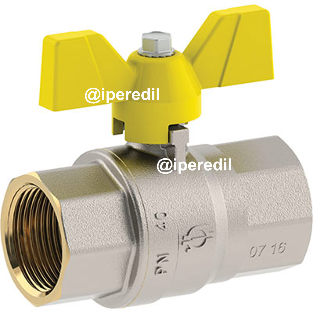 VALVOLA SFERA GAS + FARFALLA FF FUTURGAS FIV OTTONE NICHELATO 1/2F