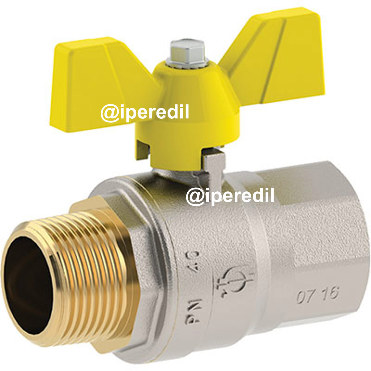 VALVOLA SFERA GAS + FARFALLA MF FUTURGAS FIV OTTONE NICHELATO 1/2MF