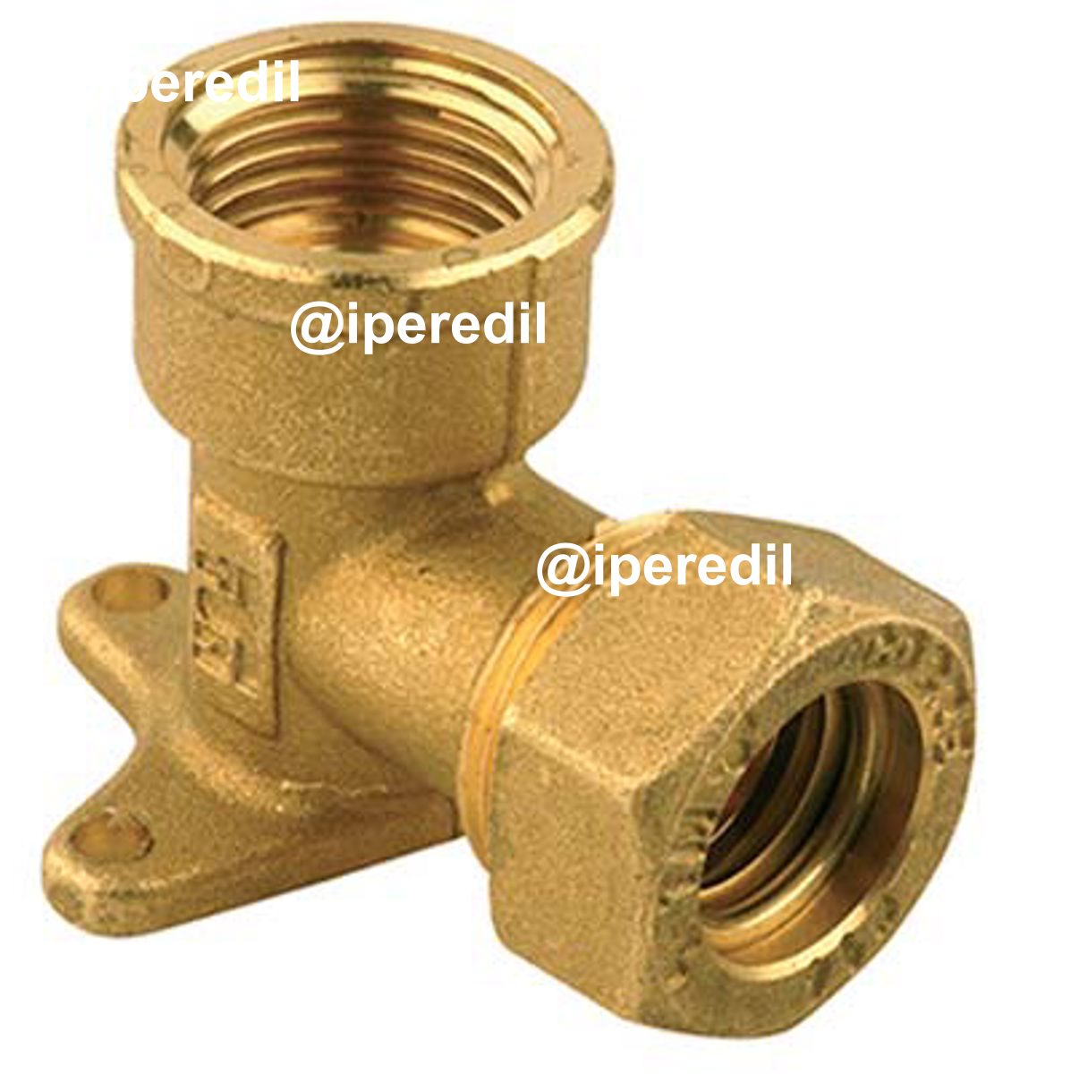 GOMITO STRINGITUBO FILETTO FEMMINA + STAFFA X RAME OTTONE MM 12X1/2F