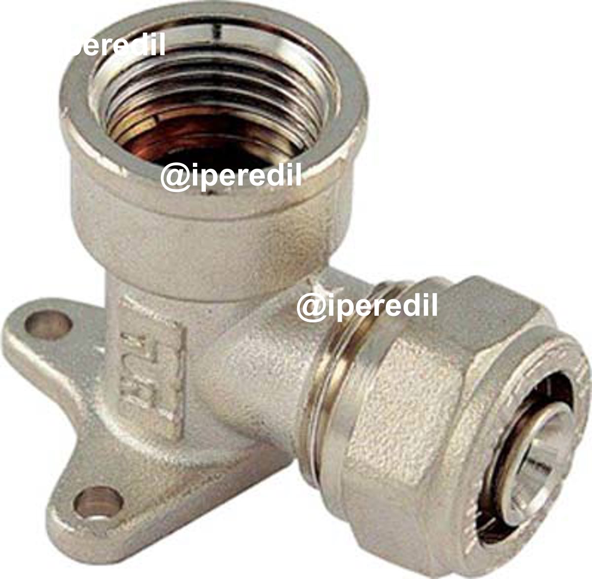 GOMITO MULTISTRATO FILETTO FEMMINA + STAFFA BAMPI OTTONE MM 16X1/2F