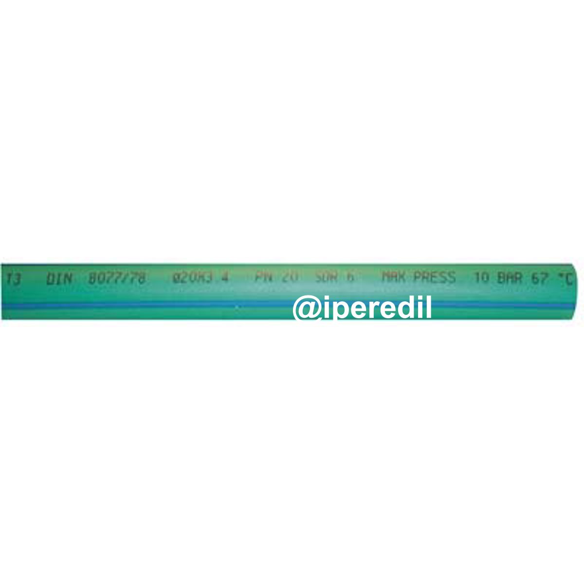 TUBO PPR A SALDARE VERDE MM 25X4,2 PN20 MT 3 - 07801002