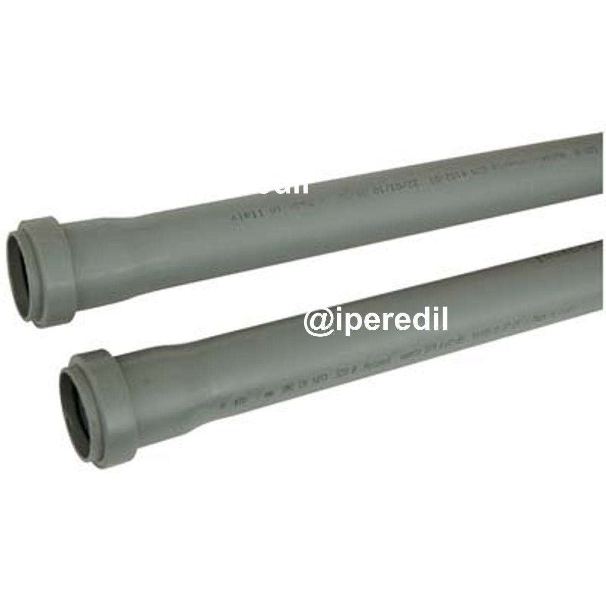 TUBO SCARICO IDRICO AD INNESTO 2 BICCHIERI PP GRIGIO MM 40 CM 200
