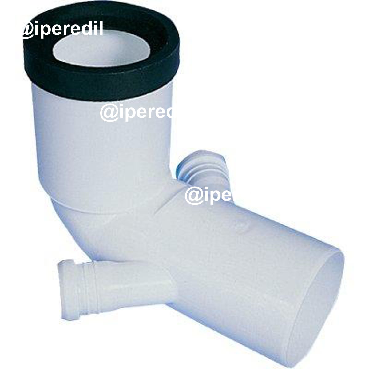 CURVA WC PROLUNGATA + 2 ATTACCHI SCARICO IDRICO PP BIANCO MM 90X40