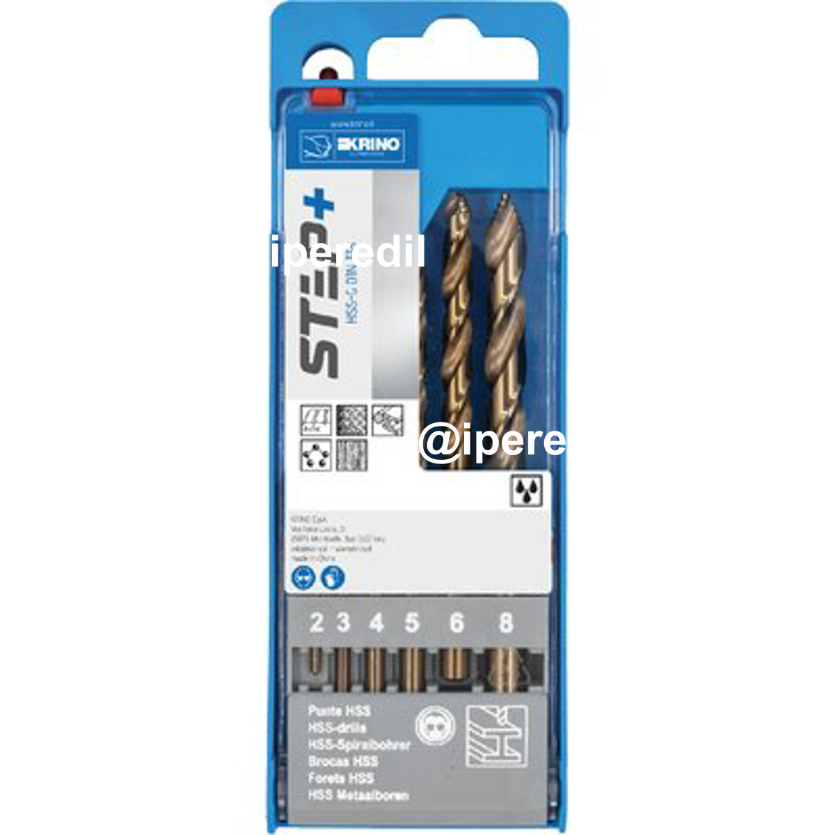 PUNTA TRAPANO HSS-G STEP+ 01401 ASTUCCIO KRINO MM 2,0/8,0 CF=PZ 6