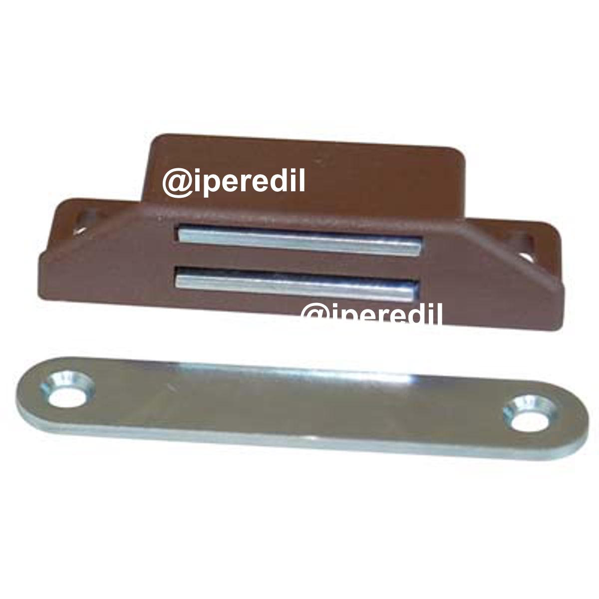 CRICCHETTO MAGNETICO SPORTELLI 658 MM 65X19 H.MM 15 KG 8 + INCONTRO MARRONE