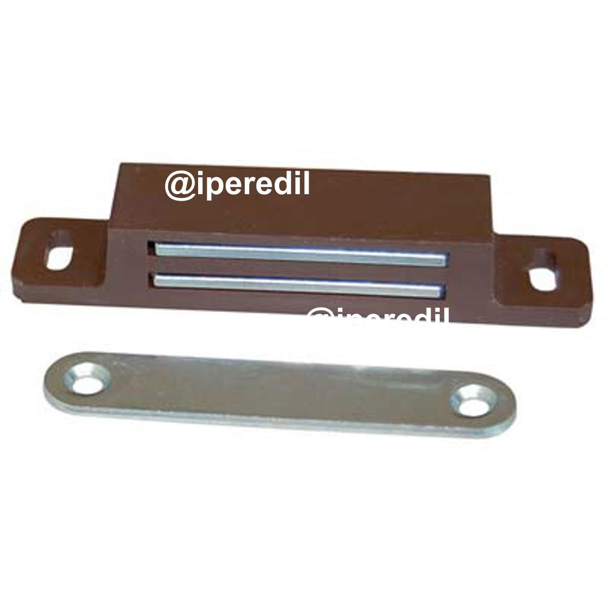 CRICCHETTO MAGNETICO SPORTELLI 652 MM 87X18 H.MM 15 KG 12 + INCONTRO MARRONE