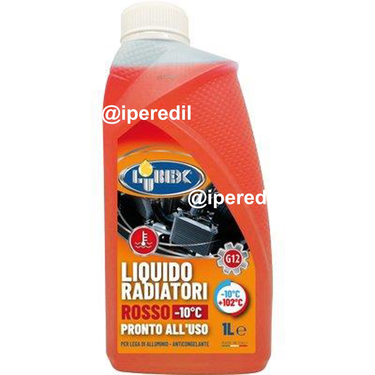 LIQUIDO ANTIGELO X RADIATORE AUTO ROSSO LUBEX FINO A -10°C LT 1