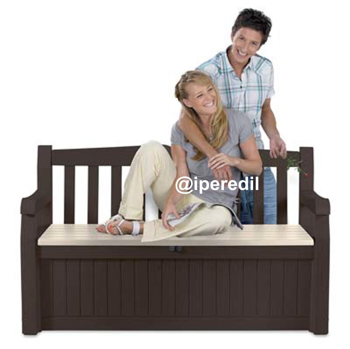 CASSAPANCA EDEN GARDEN KETER PP MARRONE CM 140X84 H.CM 60