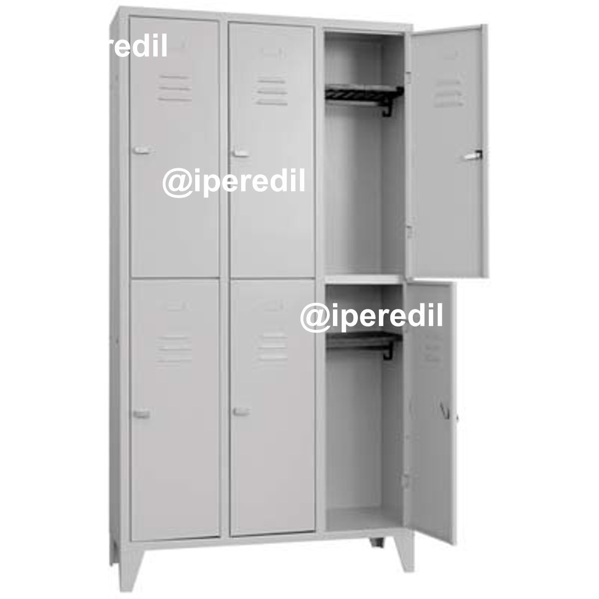 ARMADIO MULTISPOGLIATOIO MONTATO PROMETAL VERN GRIGIO POSTI 6 H.MM 1795 MM 1000X350