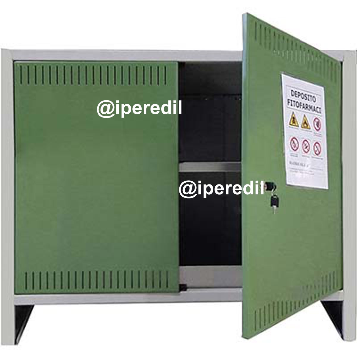 ARMADIO FITOFARMACI SMONTATO PROMETAL VERN GRIGIO/VERDE H.MM 800 MM 1000X400