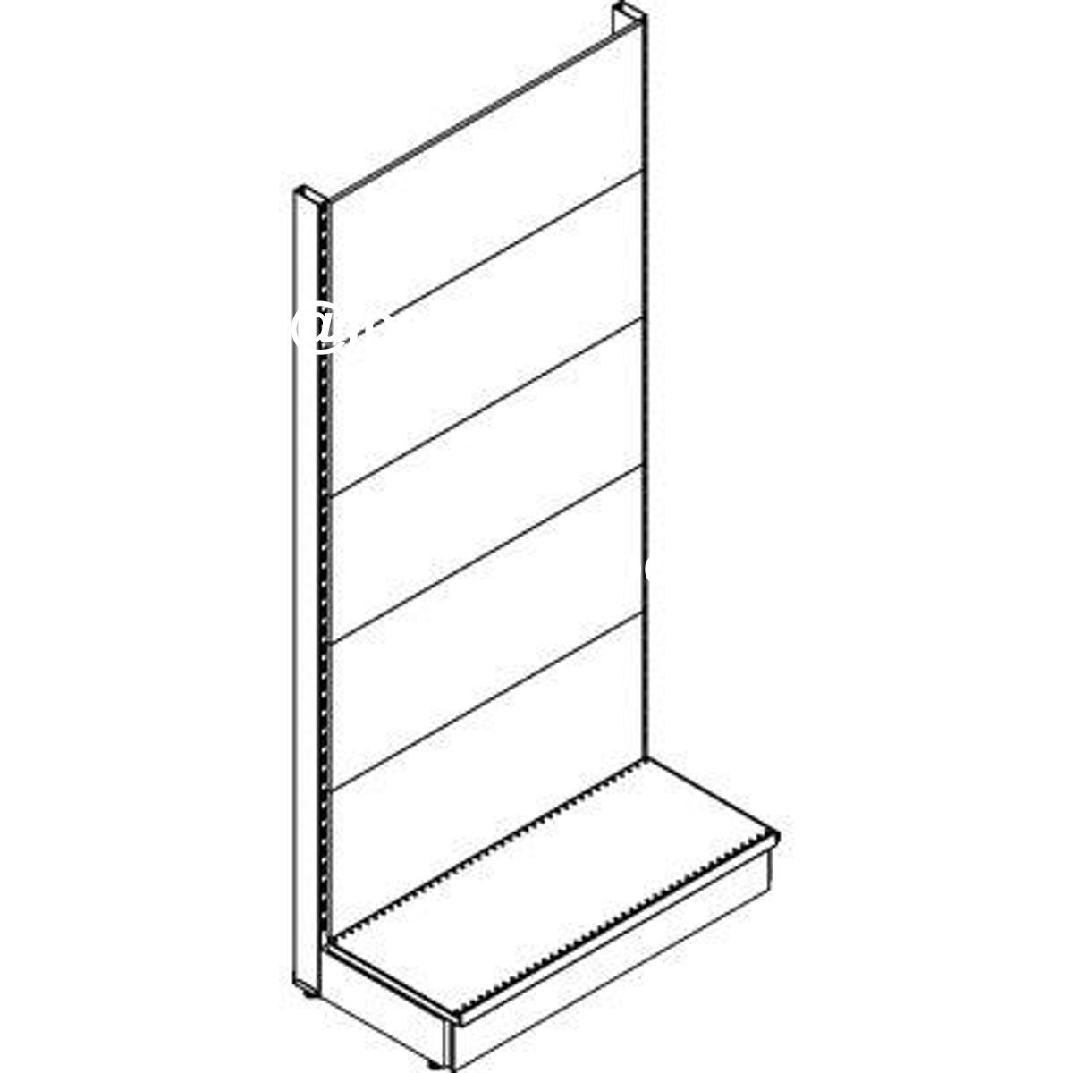 SCAFFALE MARKET A PARETE SCHIENALE LISCIO RAL 9016 CM 100 H.CM 215