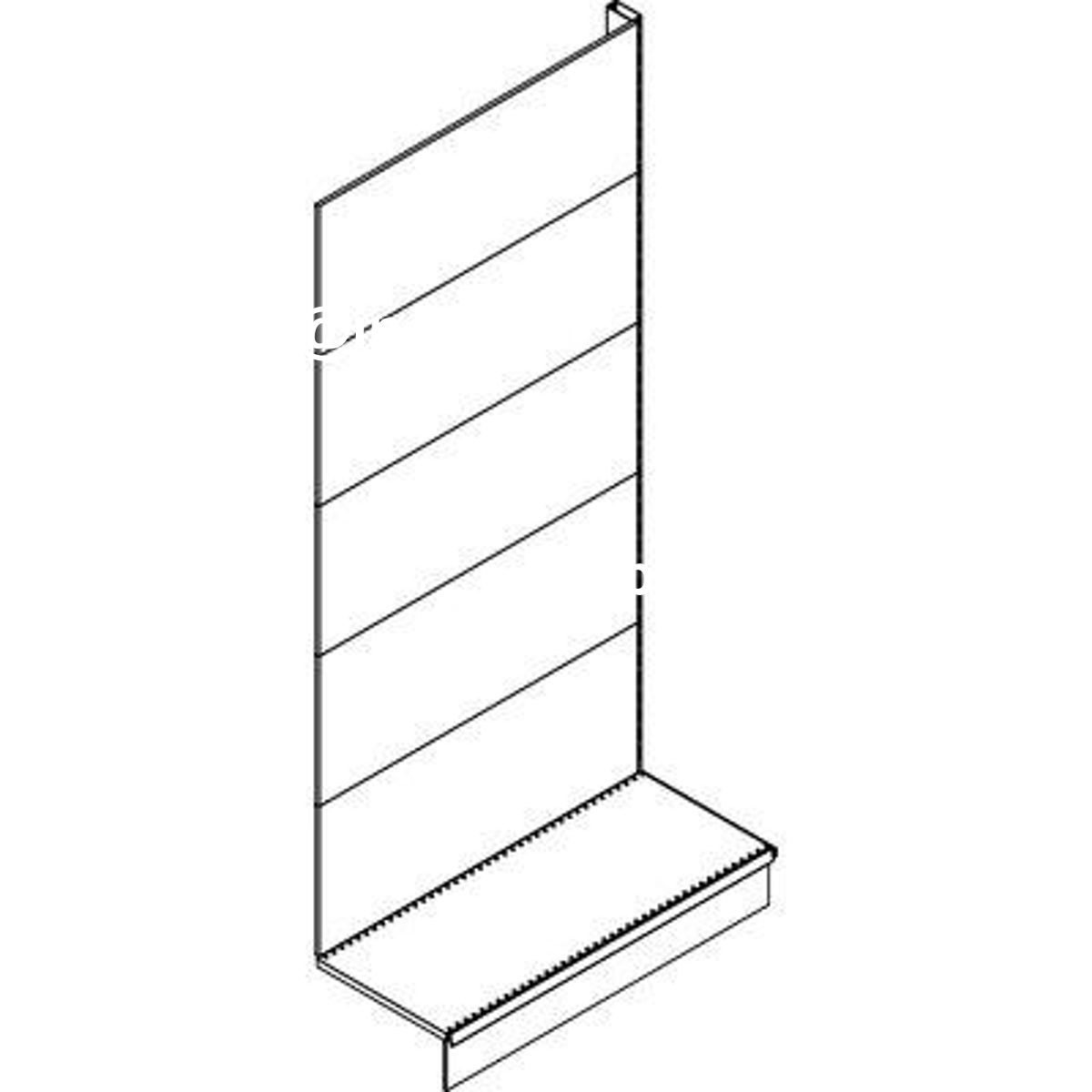 ESTENSIONE SCAFFALE A PARETE MARKET SCHIENALE LISCIO RAL 9016 CM 100 H.CM 215