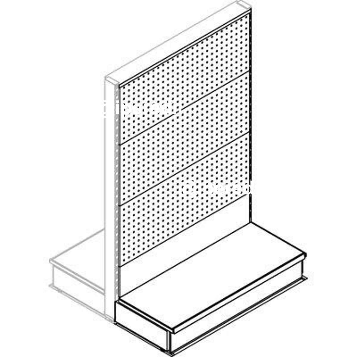 TRASFORMAZIONE A GONDOLA SCAFFALE MARKET SCHIENALE MIX RAL 9016 CM 100 H.CM 155