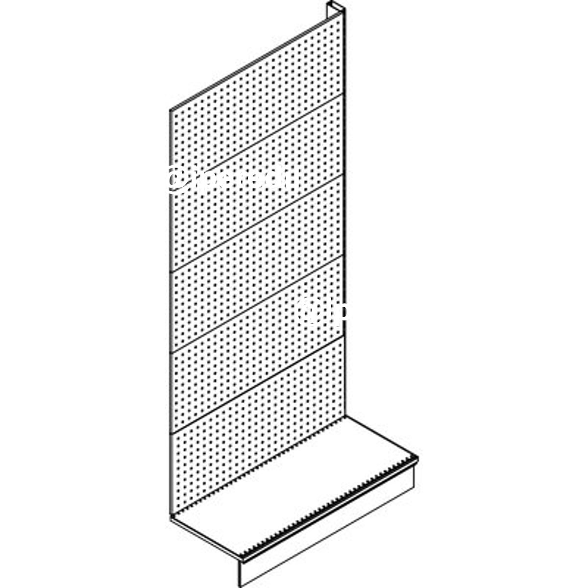 ESTENSIONE SCAFFALE A PARETE MARKET SCHIENALE FORATO RAL 9016 CM 100 H.CM 215