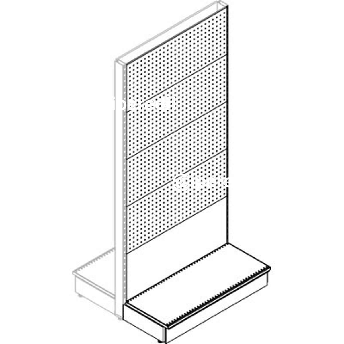 TRASFORMAZIONE A GONDOLA ESTENSIONE MARKET SCHIENALE MIX RAL 9016 CM 100 H.CM 215