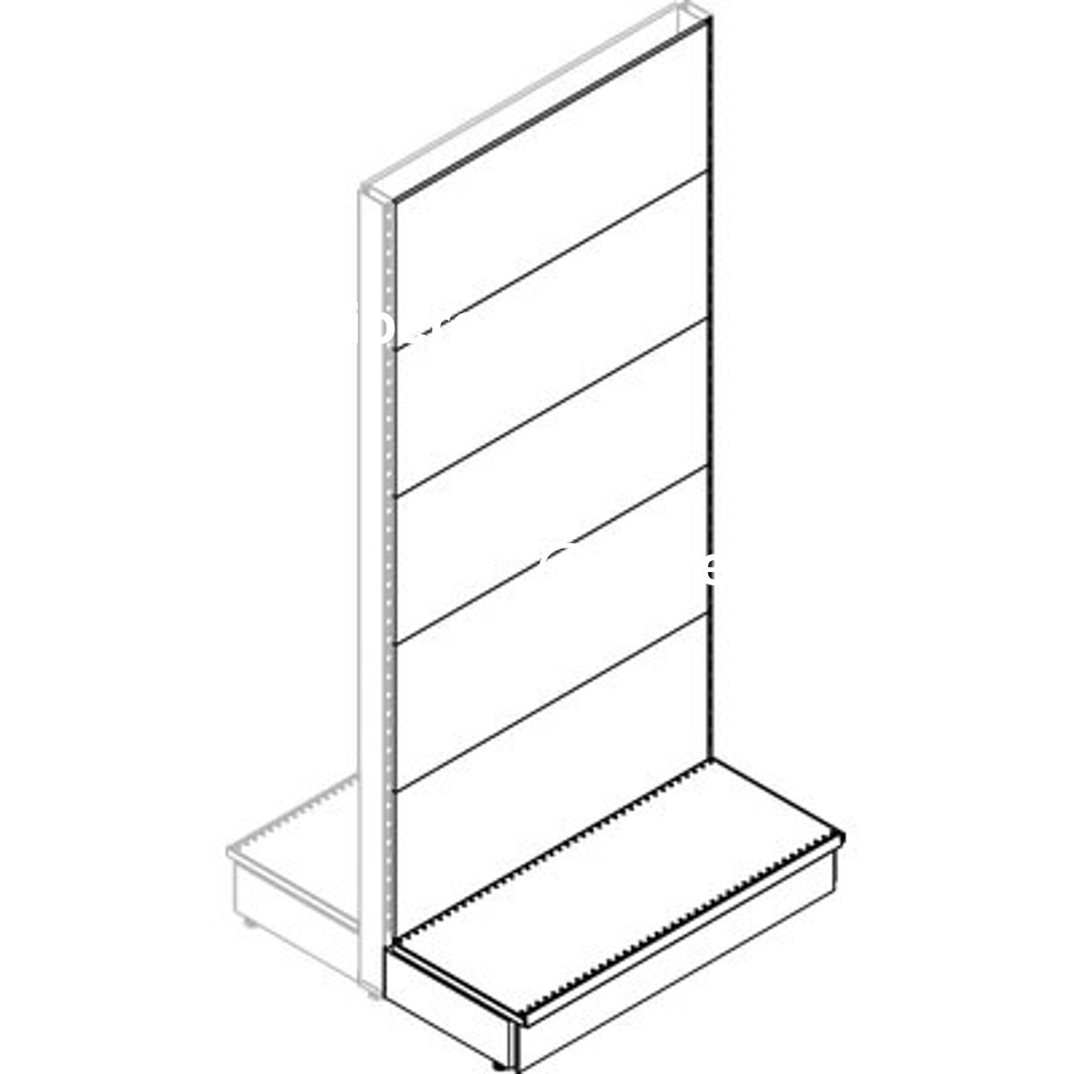 TRASFORMAZIONE A GONDOLA ESTENSIONE MARKET SCHIENALE LISCIO RAL 9016 CM 100 H.CM 215