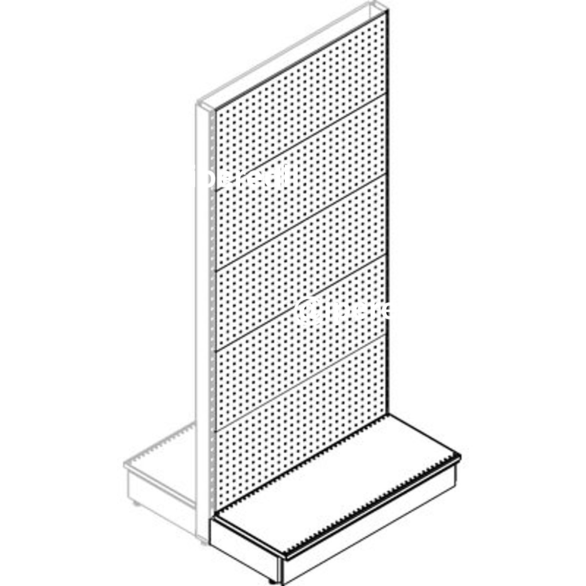TRASFORMAZIONE A GONDOLA ESTENSIONE MARKET SCHIENALE FORATO RAL 9016 CM 100 H.CM 215