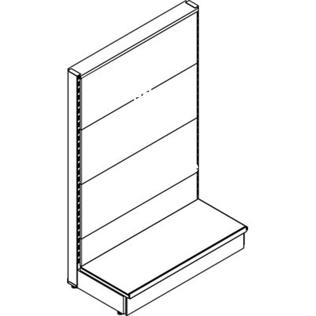 SCAFFALE MARKET A PARETE SCHIENALE LISCIO RAL 9016 CM 100 H.CM 155