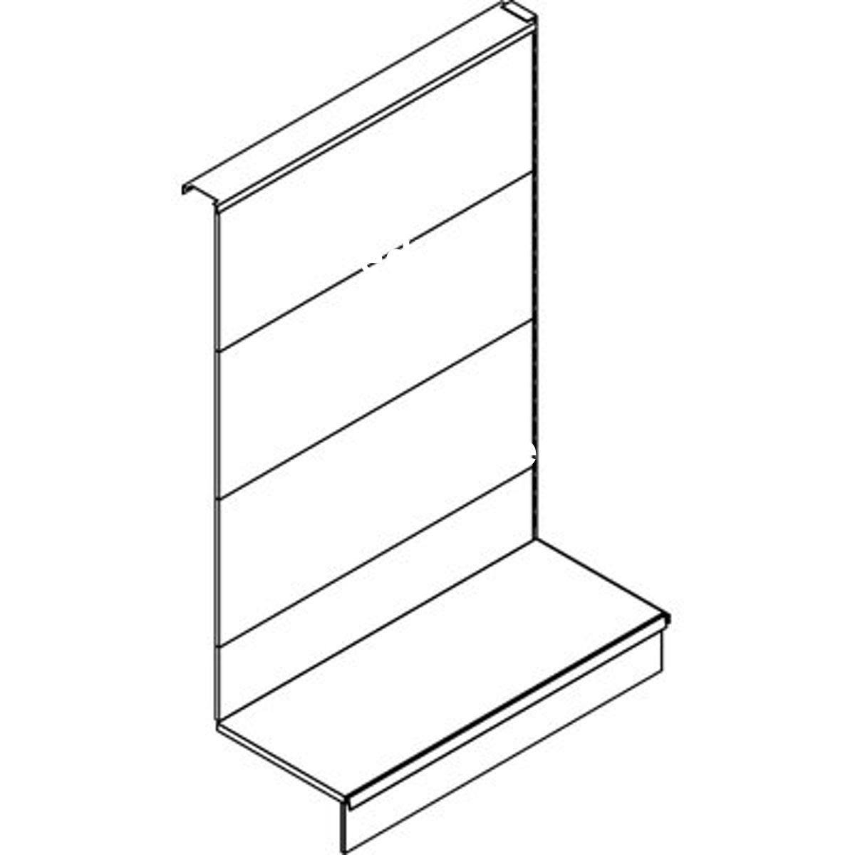 ESTENSIONE SCAFFALE A PARETE MARKET SCHIENALE LISCIO RAL 9016 CM 100 H.CM 155