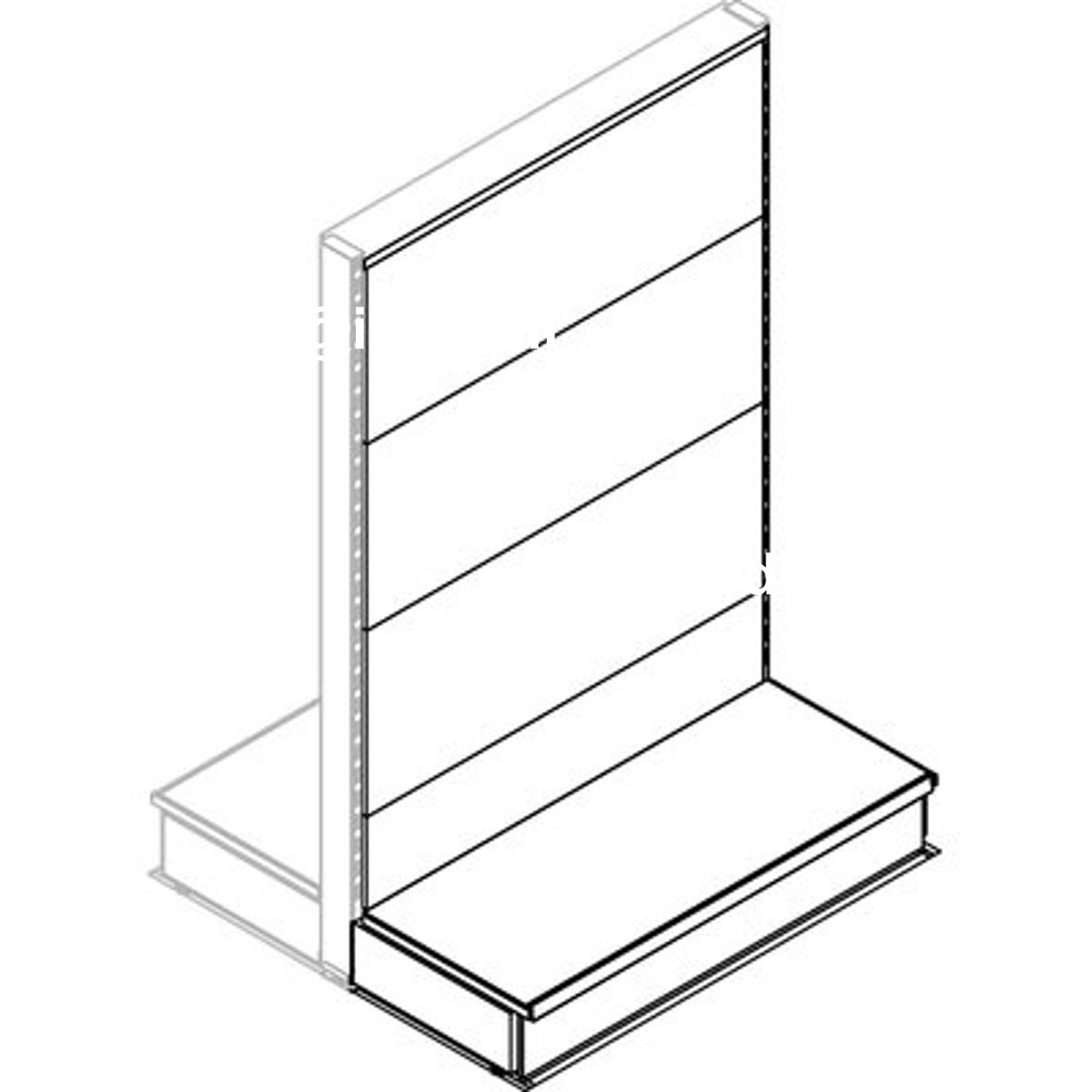 TRASFORMAZIONE A GONDOLA ESTENSIONE MARKET SCHIENALE LISCIO RAL 9016 CM 100 H.CM 155