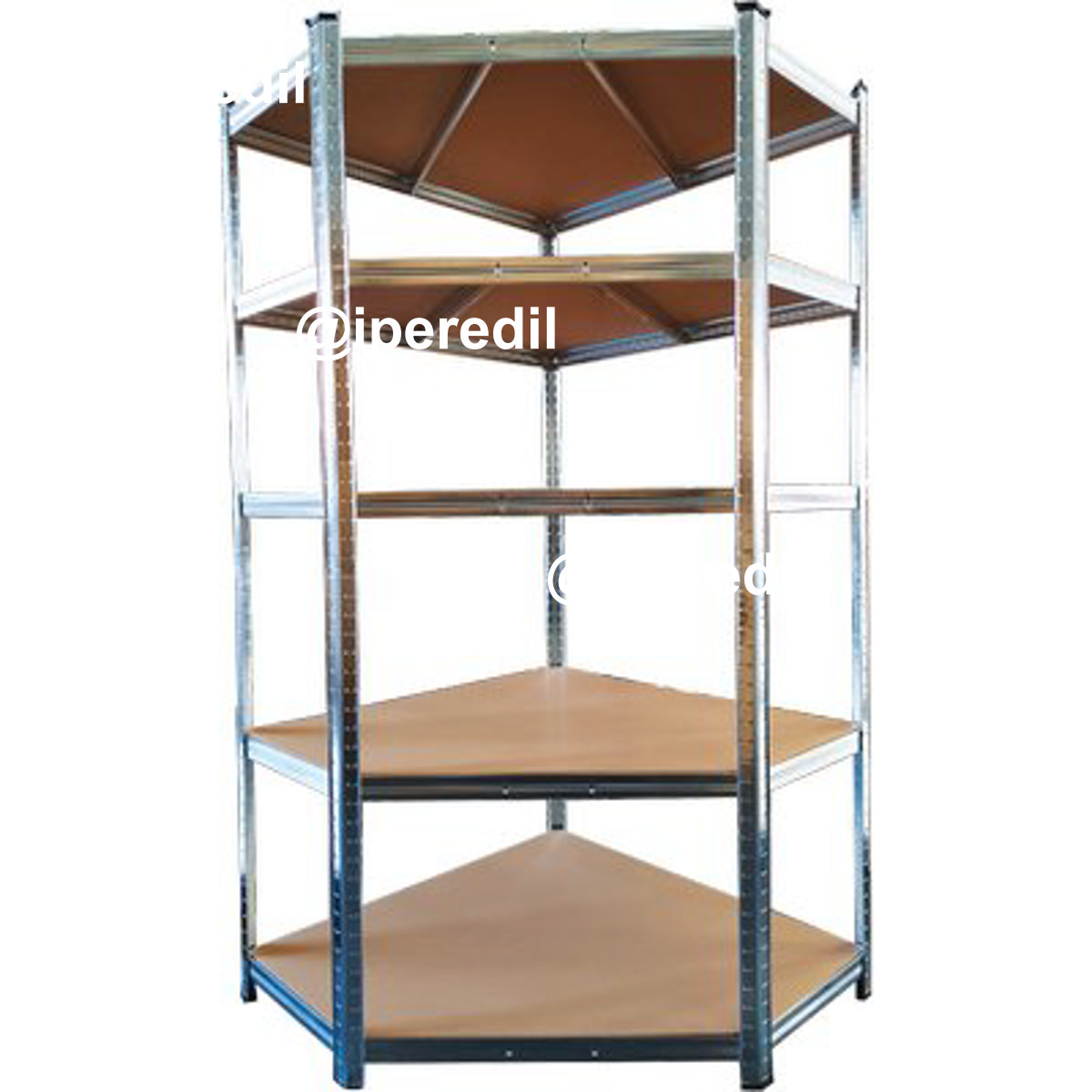 SCAFFALE KIT 5 RIPIANI ANGOLARE WORKIT ZINCATO MDF MM 4 CM 90X90X40X40X180