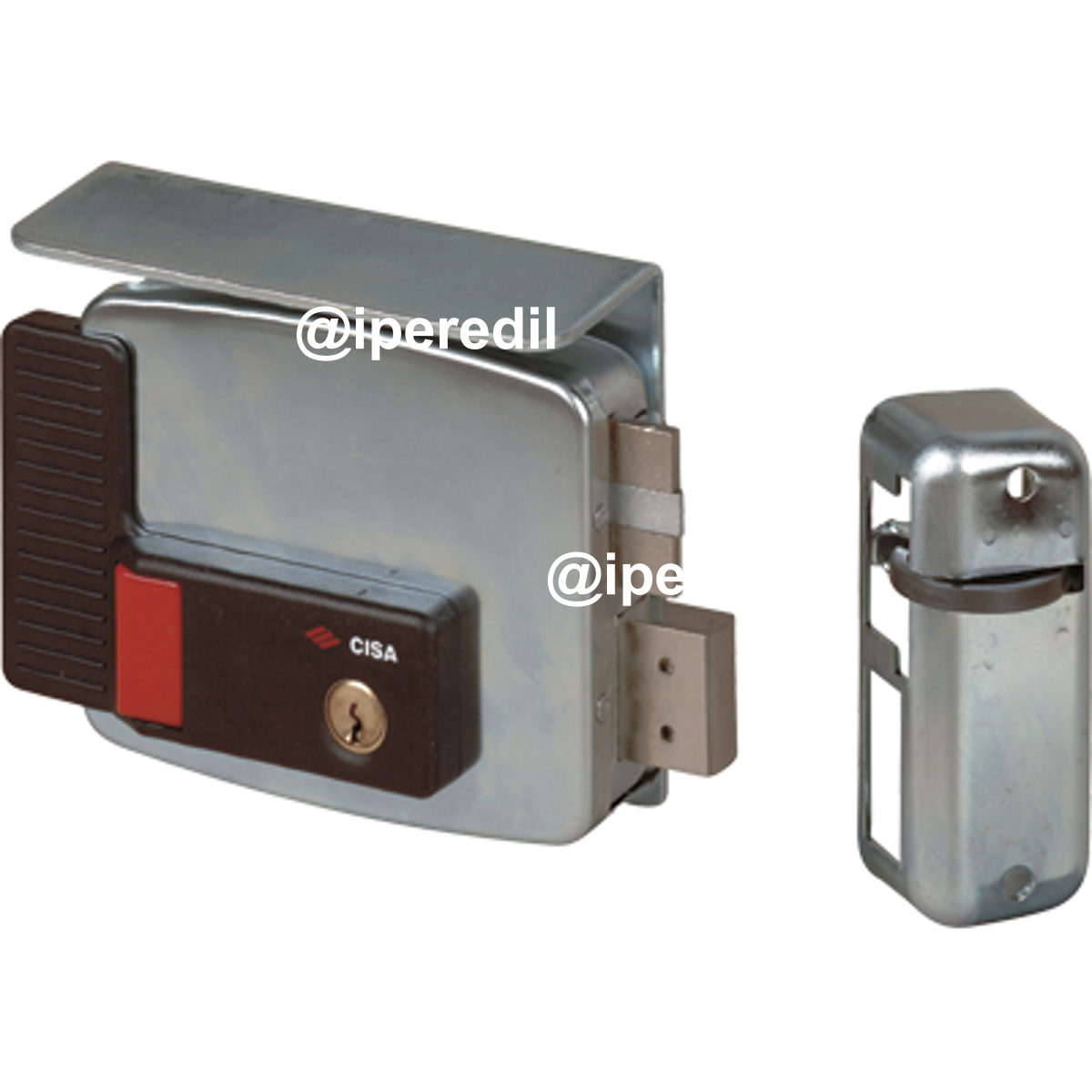 SERRATURA METALLO APPLICARE ELETTRICA 11771 CISA ZINC C.TONDO FISSO M2+SCR+PULS+TETT E.MM 50 DX