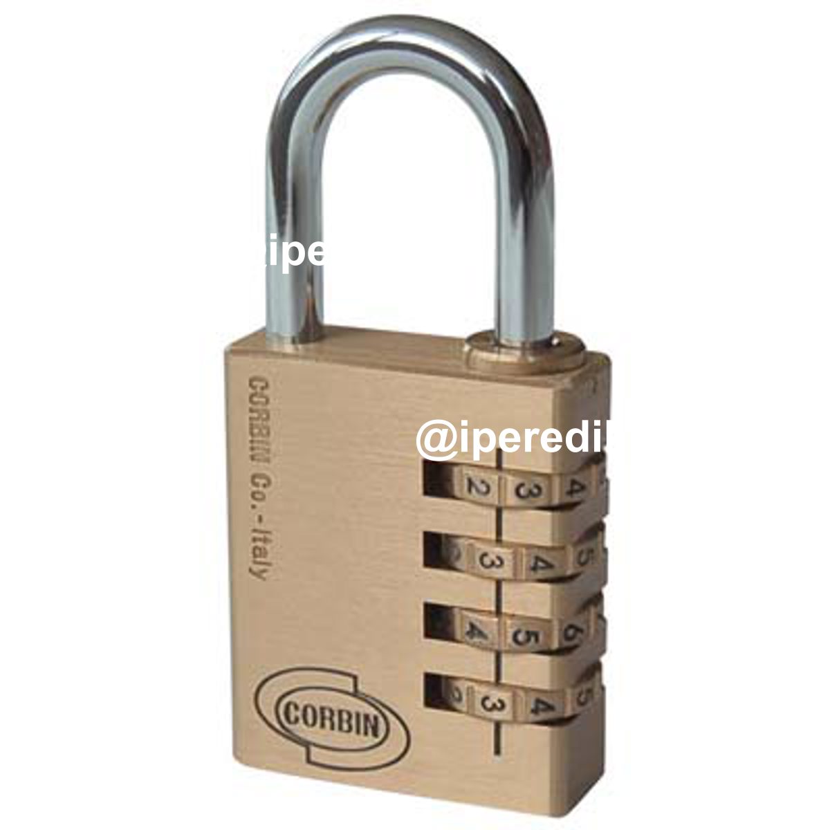 LUCCHETTO A COMBINAZIONE YALE/CORBIN OTTONE ARCO CROMATO MM 20 - 08237262