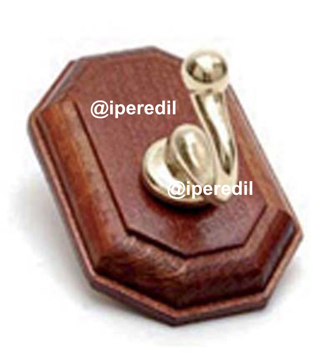 GANCIO A MURO CLASSIC LEGNO NOCE ACCIAIO ORO POSTI 1