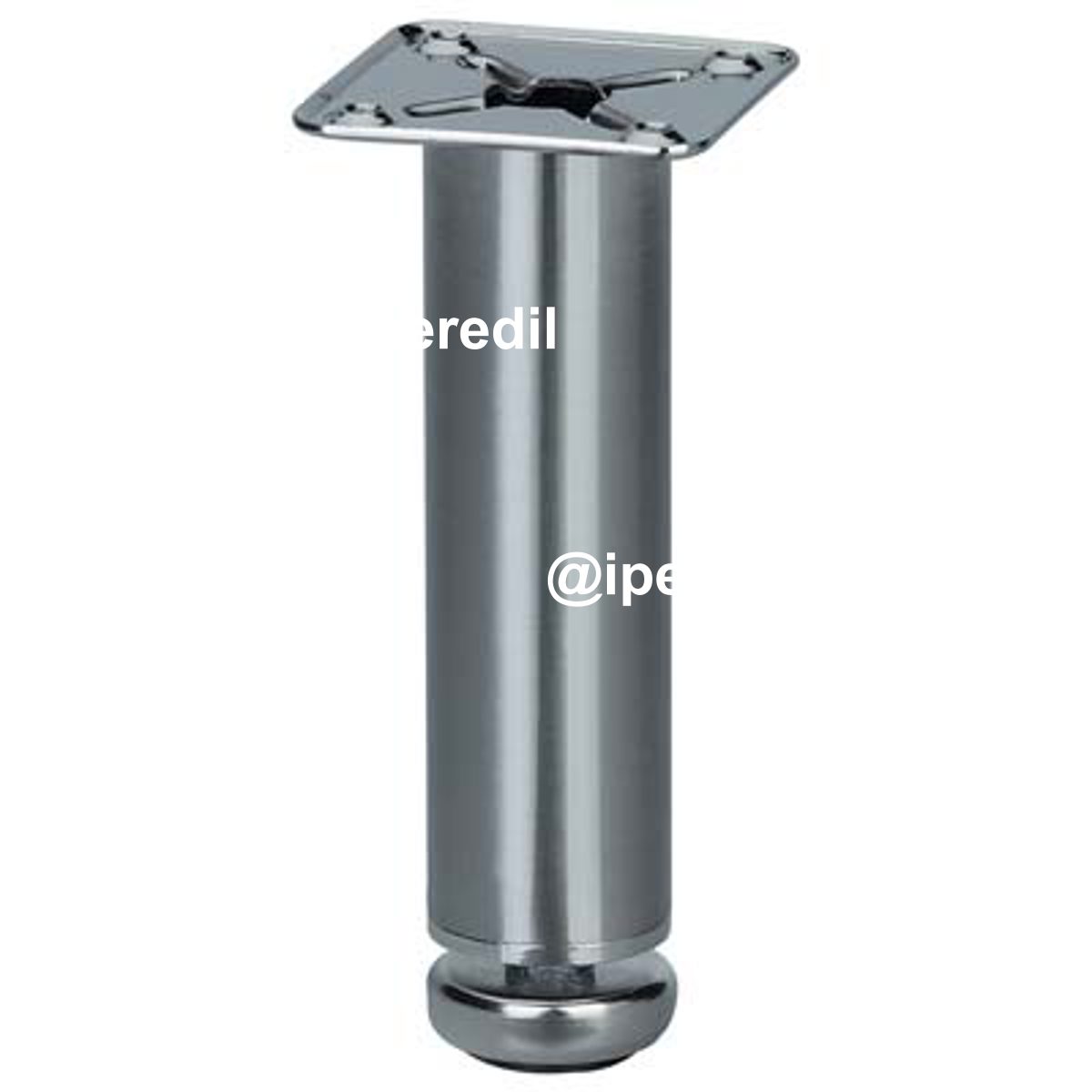 PIEDINO MOBILI REGOLABILE ACCIAIO CROMATO ASTA TONDA D.MM 35 H.CM 15