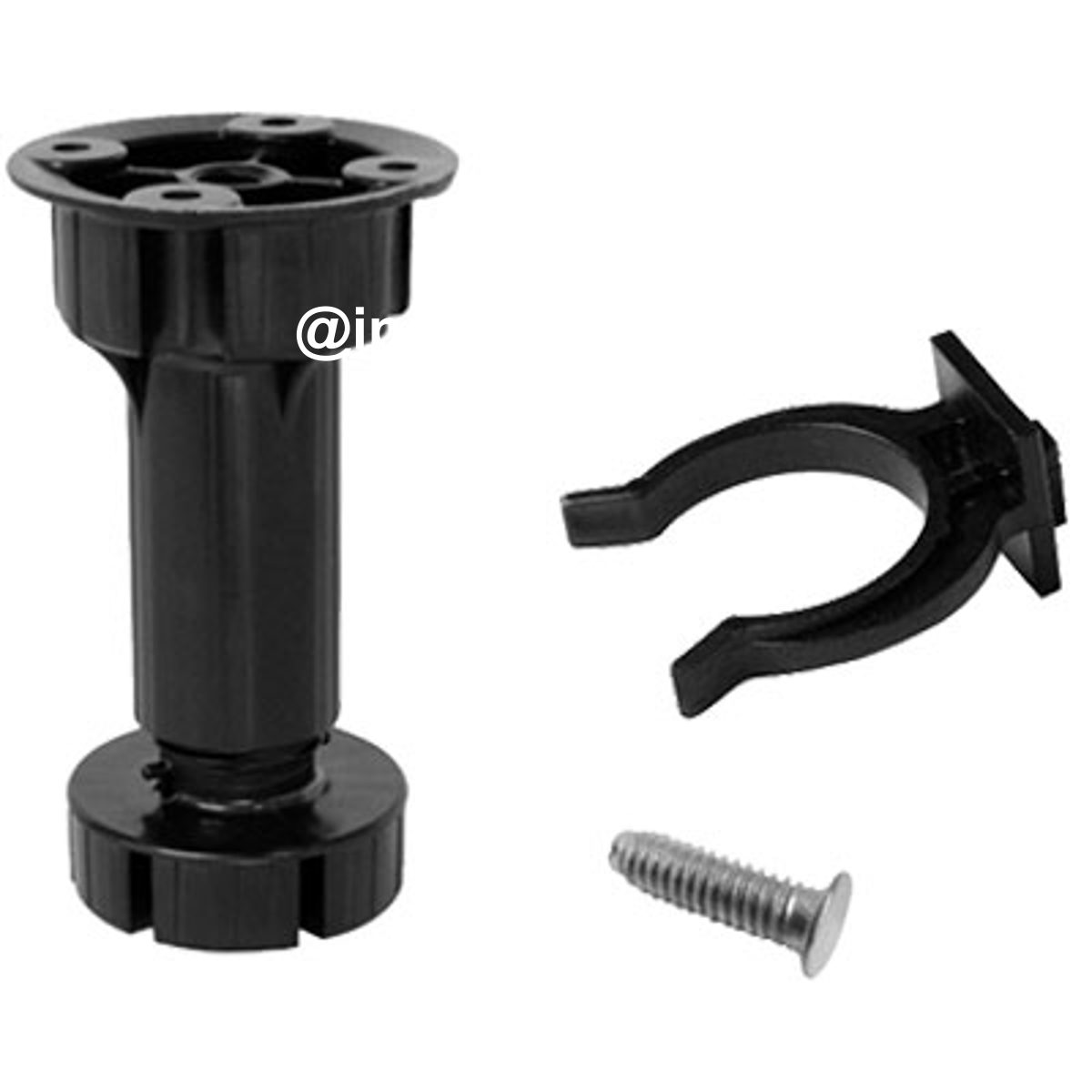 PIEDINO MOBILI REGOLABILE ABS ASTA TONDA D.MM 29 H.CM 12/15 +CLIP +VITE CF=PZ 4
