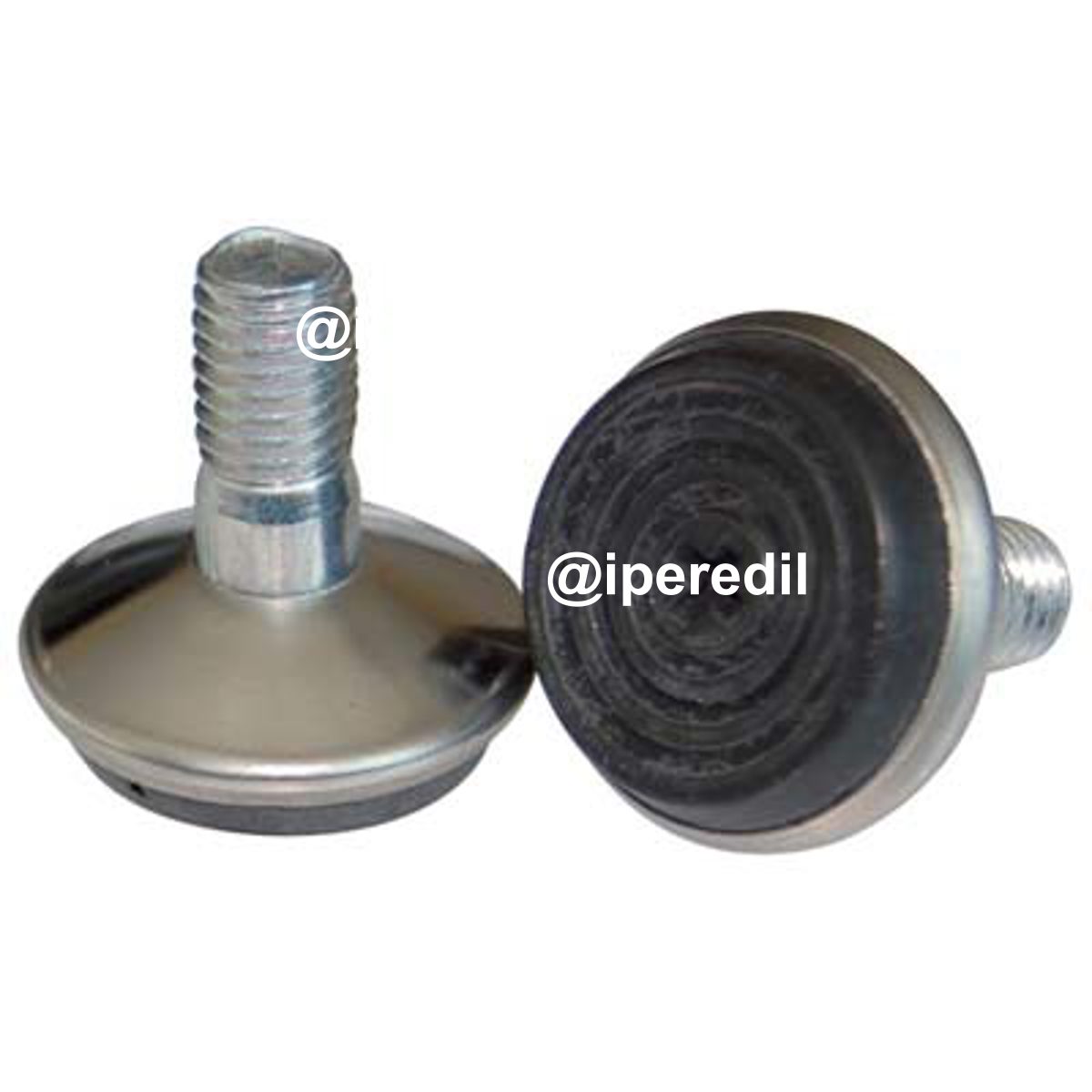 PIEDINO REGOLABILE X MOBILI OTTONATO/GOMMA BASE D.MM 32 H.MM 31 MM 8X12