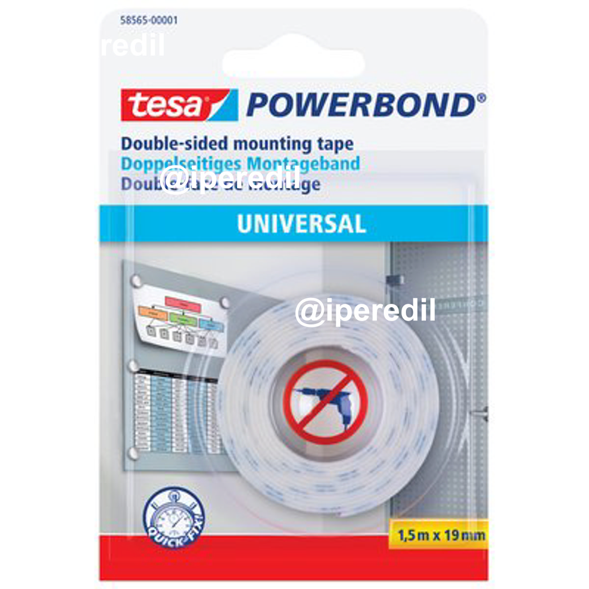 NASTRO BIADESIVO UNIVERSALE POWERBOND 58565 TESA MM 19 ML 1,5 - 08312445
