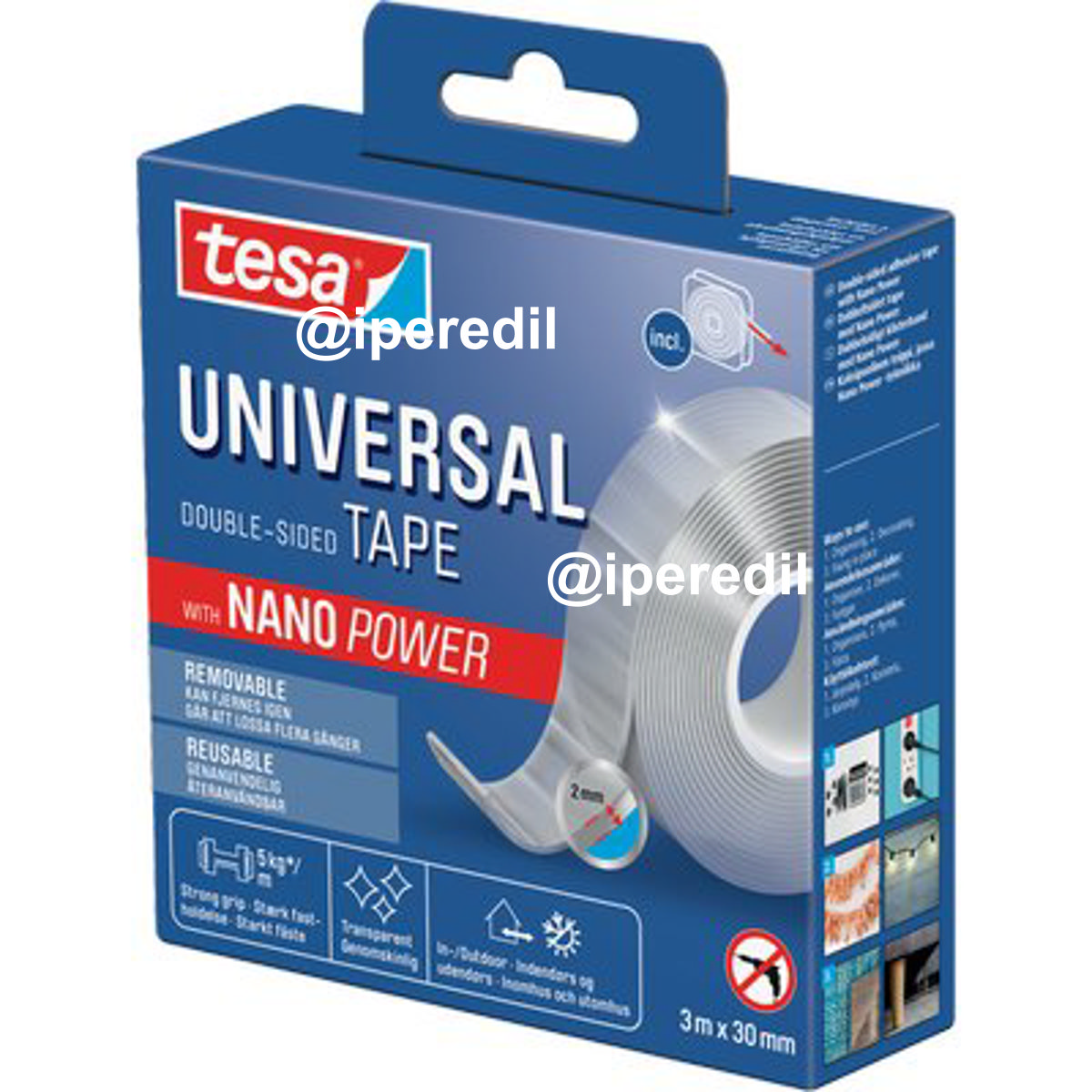NASTRO BIADESIVO REMOVIBILE UNIVERSALE 55810 TESA TRASPARENTE MM 30 ML 3