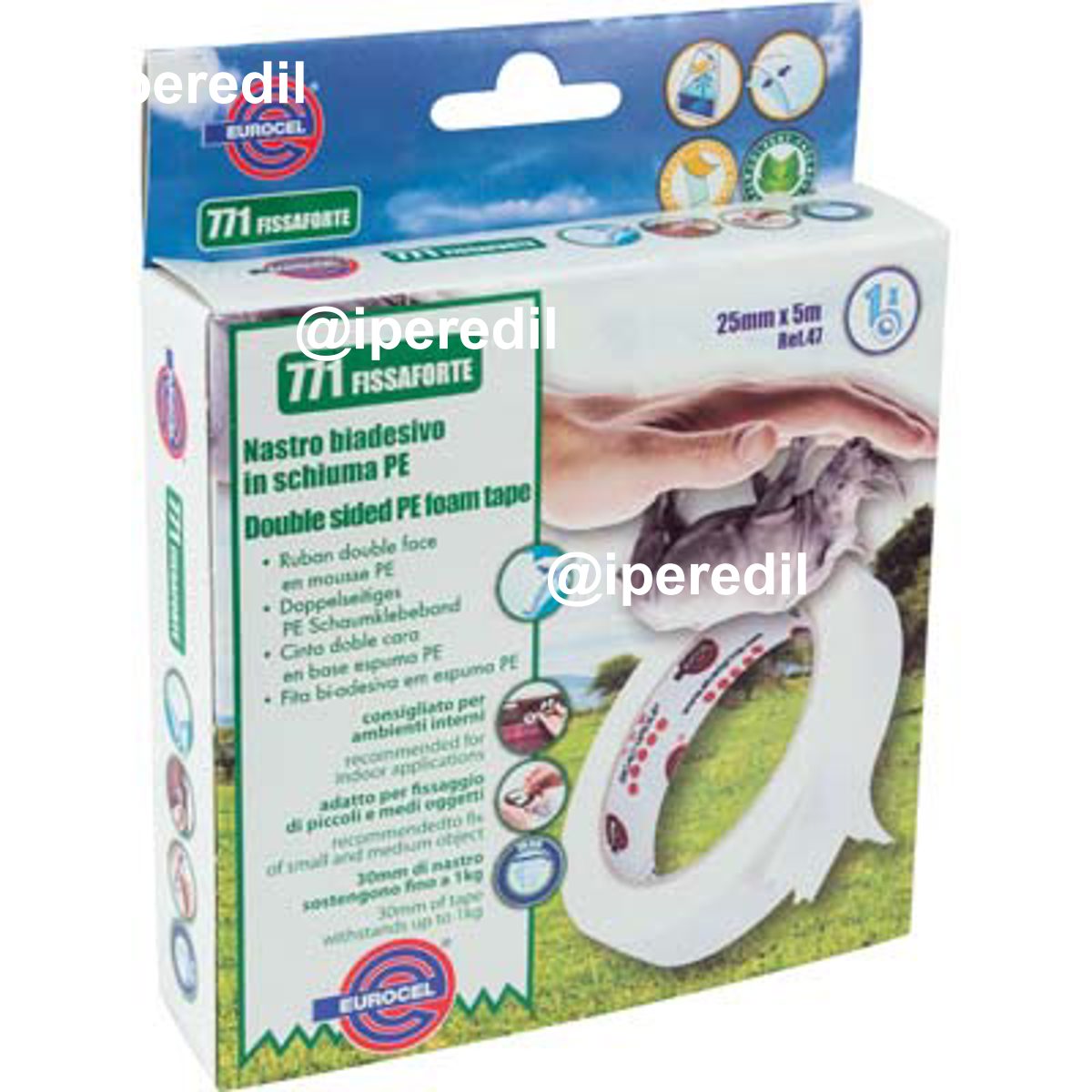 NASTRO BIADESIVO 771 FISSAFORTE EUROCEL MM 25 ML 1,5 - 08312521