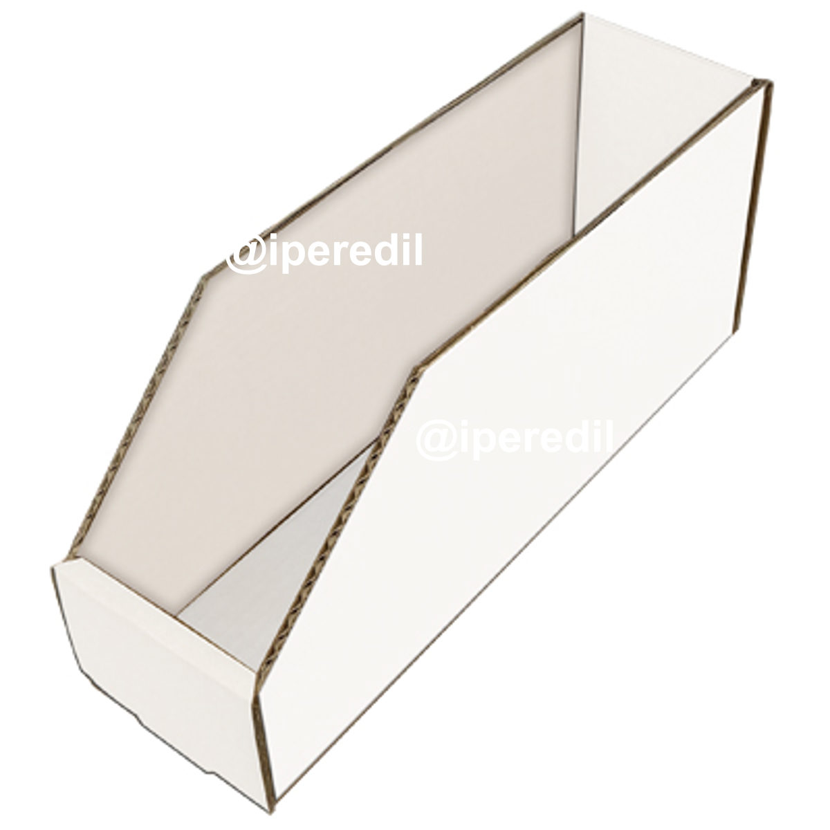 CONTENITORE BOCCA LUPO CARTONE BIANCO IDROREPELLENTE MM 100X350 H.MM 150