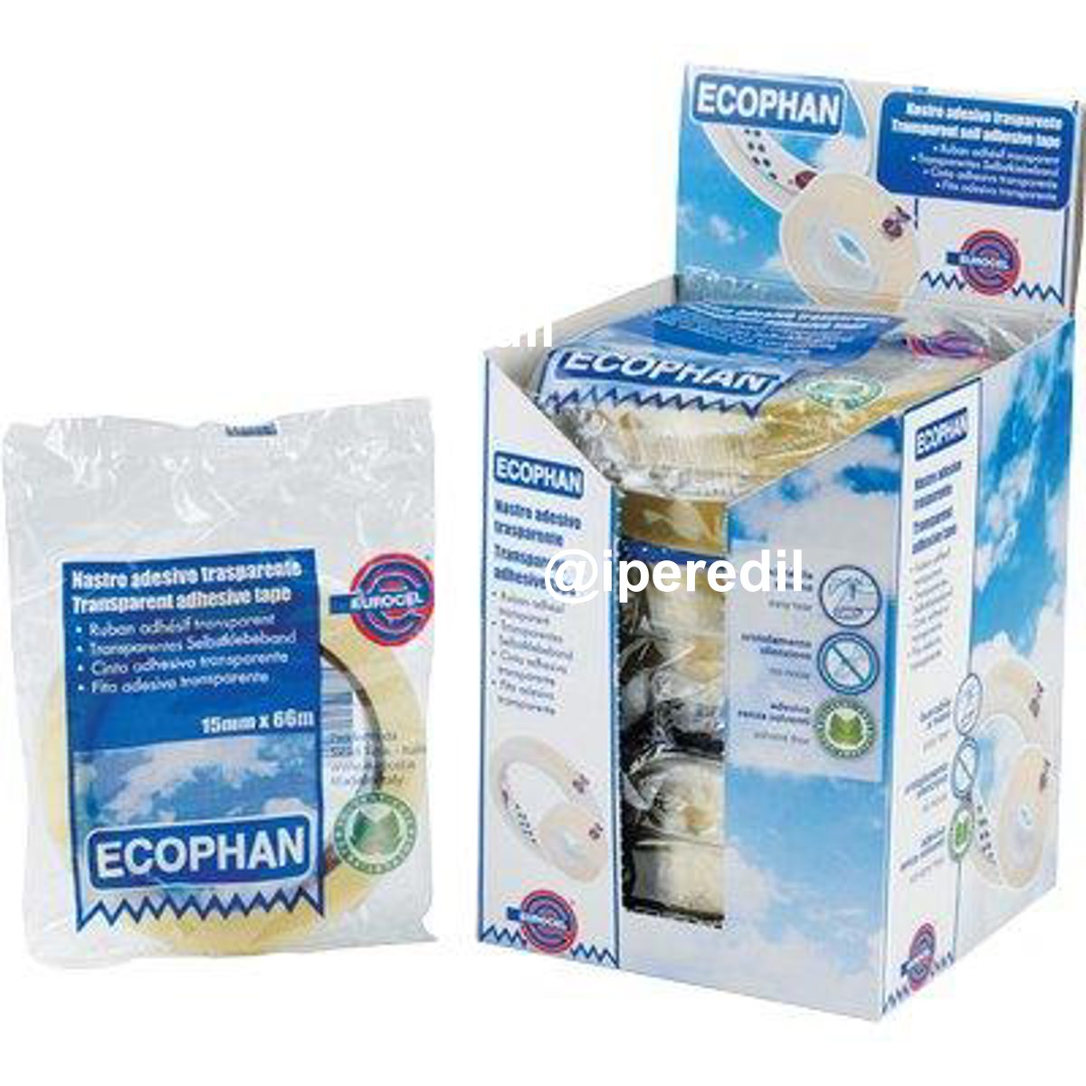 NASTRO ADESIVO TRASPARENTE CASA EXPO EUROCEL PPL MM 15 ML 66 CF=PZ 10