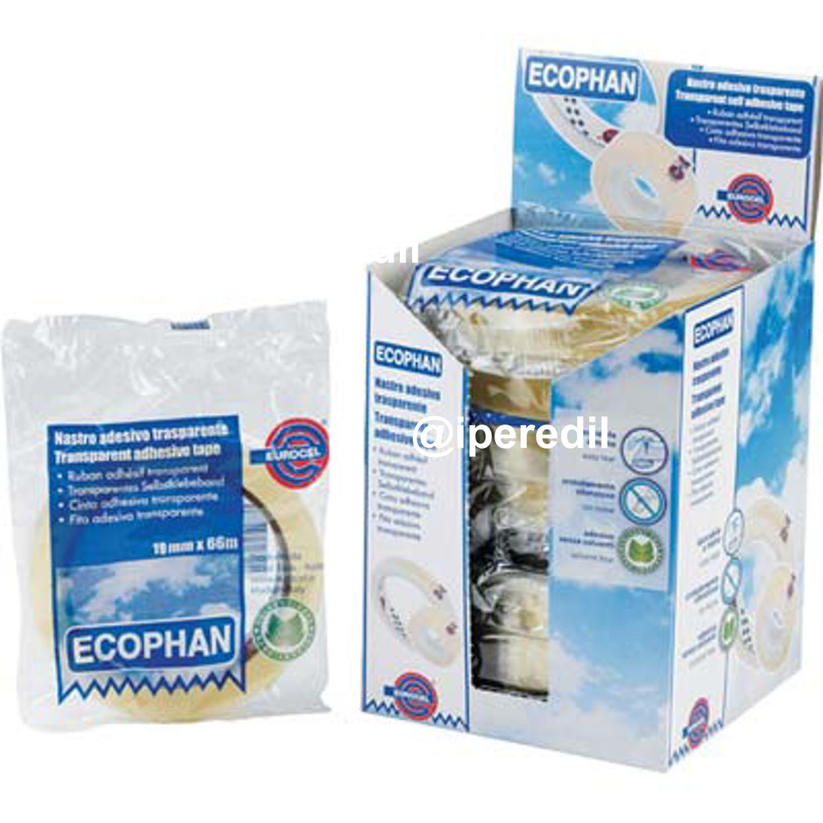 NASTRO ADESIVO TRASPARENTE CASA EXPO EUROCEL PPL MM 19 ML 66 CF=PZ 8